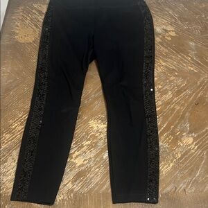 INC International Concepts Black Leggings with Sequin Accents